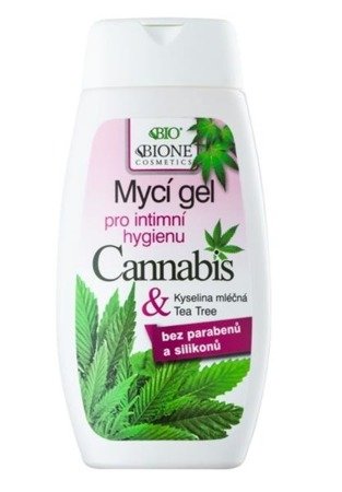 Bione Cosmetics Bio Cannabis żel do higieny intymnej z kwasem mlekowym i olejkiem z drzewa herbacianego 260ml
