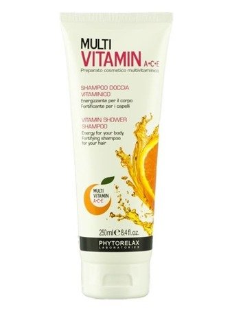 Phytorelax Multi Vitamin A+C+E Vitamin Shower Shampoo multiwitaminowy szampon do włosów i ciała pod prysznic 250ml