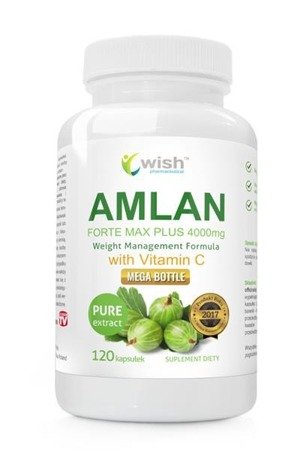 WISH Amlan Forte Max Plus 4000mg with Vitamin C Agrest Indyjski suplement diety 120 kapsułek